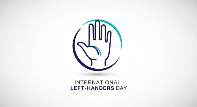 International Left Handers Day Minimal Logo with Hand Icon Symbol