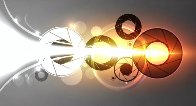 Abstract Circular Lens Energy Design &ndash; Modern Photography Innovation Concept