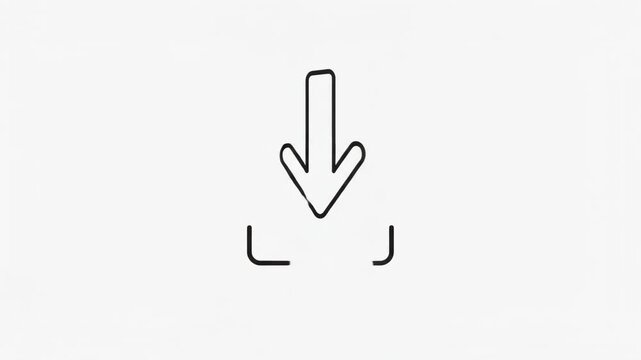 Essential download icon for digital content, web design, and app interfaces, symbolizing data transfer, saving, and cloud storage functionality