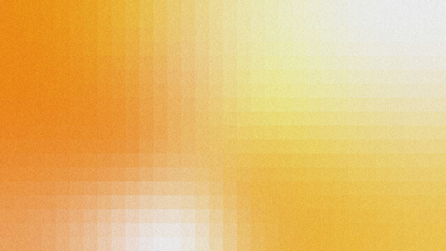 Abstract grainy noise texture background with smooth orange‑yellow‑white gradient and subtle faint grid overlay. Warm golden color palette, soft noisy grain effect, copy space.