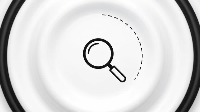 Modern minimalist zoom icon with a magnifying glass on white background