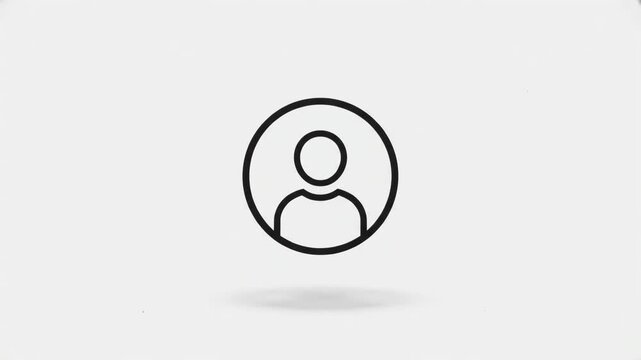 Minimalist user profile icon isolated on neutral background for web interface app design avatar symbol