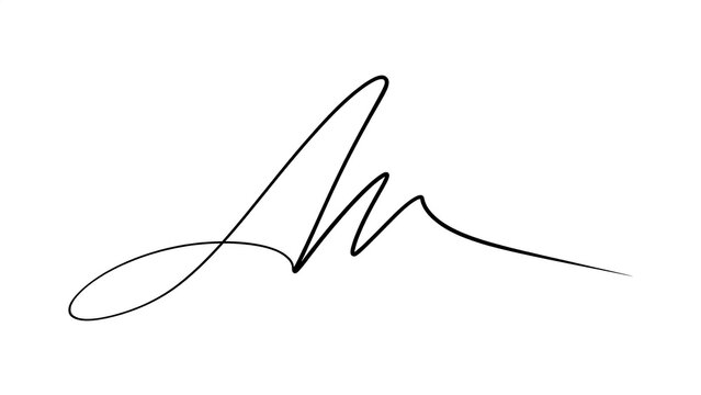 Elegant handwritten signature on white background.