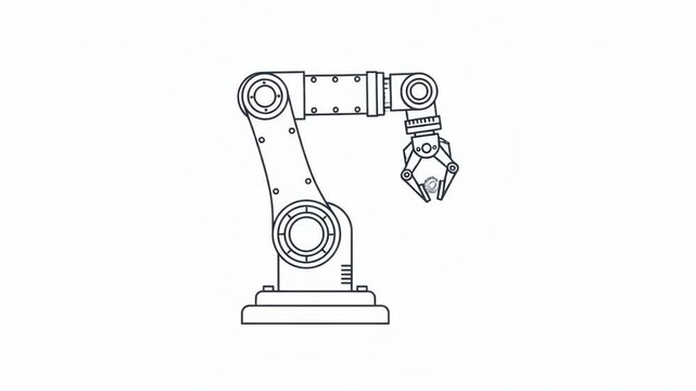Robotic arm engineering industrial machinery illustration vector design symbol