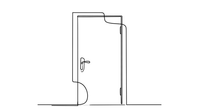 Simple door illustration on white background.