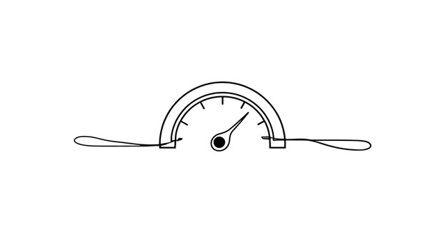 Speedometer gauge illustration on white background.