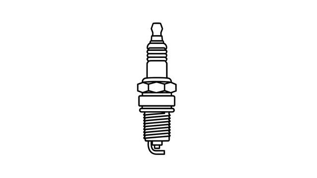 Spark plug illustration on white background.