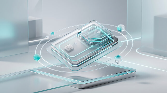 Futuristic smartphone with eSIM technology and digital connectivity