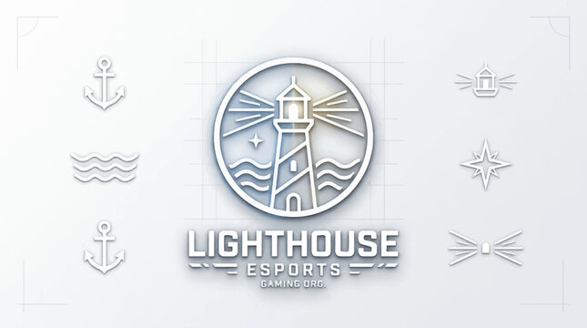 Lighthouse esports logo with nautical icons