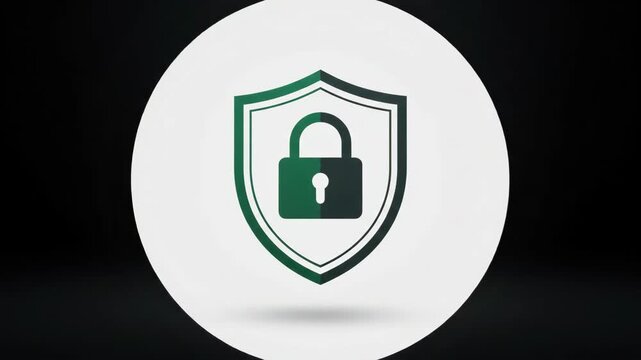 Vibrant green shield and padlock icon symbolizing robust digital security, data protection, and online privacy against cyber threats, ensuring system integrity and user safety