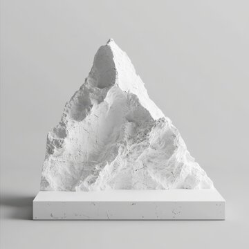 3D rendering of a fractured triangular stone slab.