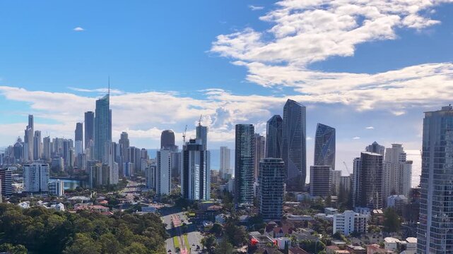 Aerial View of Surfers Paradise Skyline and Gold Coast Cityscape