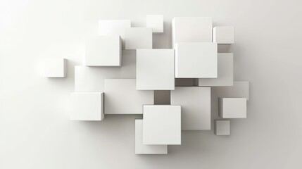 Fototapeta premium Creative rendering of cubic shapes in an abstract style.