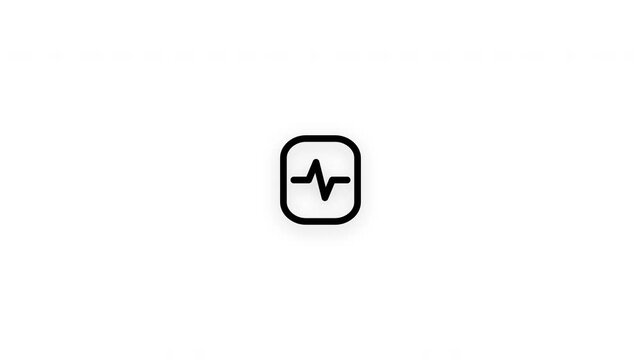 Premium wearable health patch line icon animation with smooth reveal and seamless loop. Ideal for health monitoring, digital healthcare, wellness, and medical technology projects.
