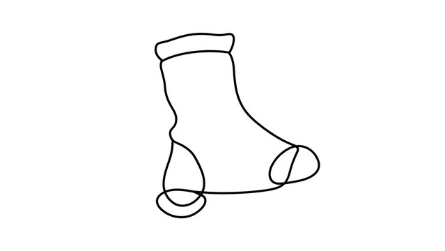 Simple sock line drawing on white background.