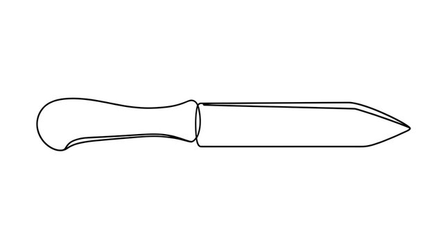 Chef knife illustration on white background.