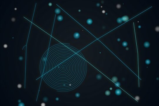 Space galaxy with cosmic lines and glowing stars