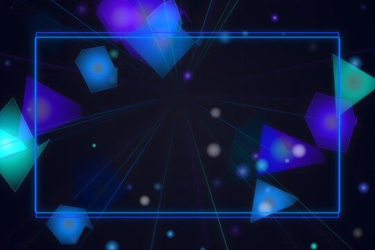Abstract cosmic blue nebula with glowing particles in space