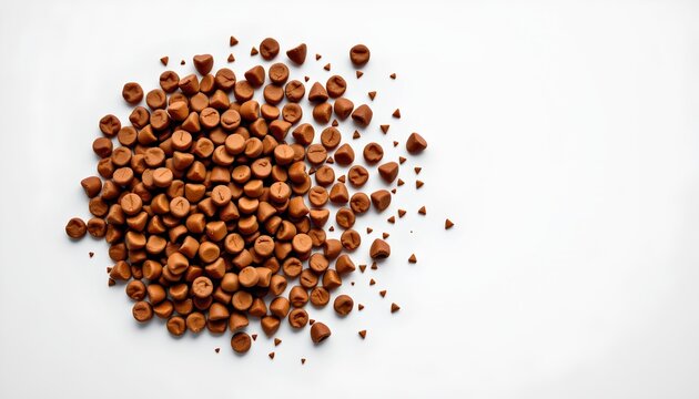A large amount of dark brown coffee beans in the foreground. The beans are tightly packed together and seem to be evenly ground