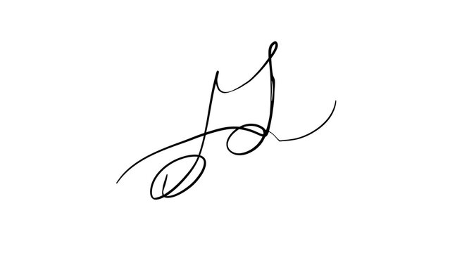Elegant handwritten letter J on white background.