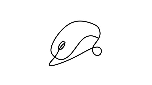 Minimalist mouse line art illustration white background.