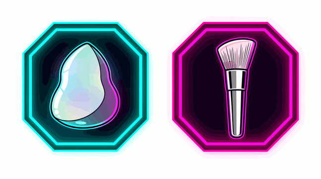 makeup brush and pearl icons