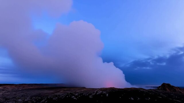 Erta Ale volcano Danakil Depression Ethiopia, eruption. Time lapse.