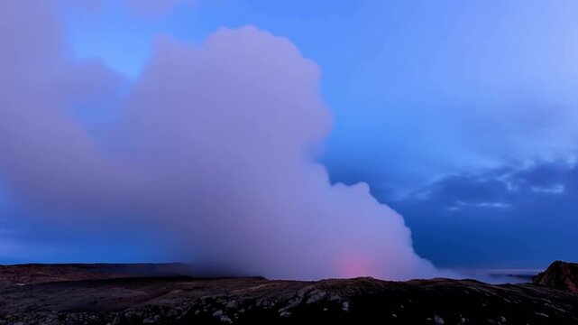 Erta Ale volcano Danakil Depression Ethiopia, eruption. Time lapse.