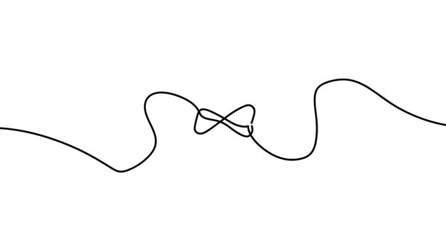 Elegant infinity knot line art white background.