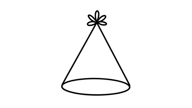 Minimalist cone illustration white background.