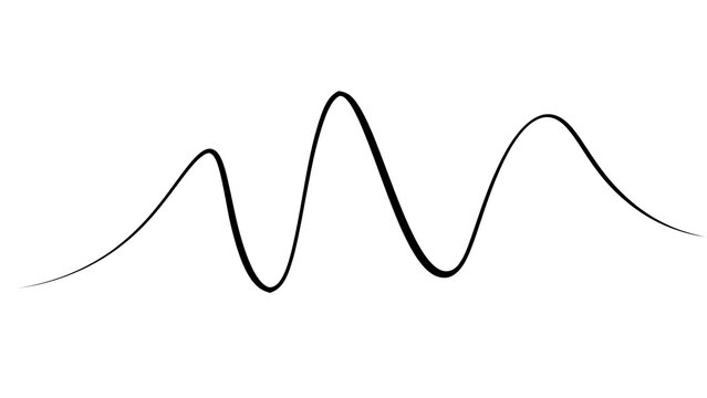 Smooth sine wave line art on white background.