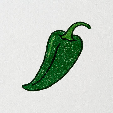 pepper, chilly crayon illustration