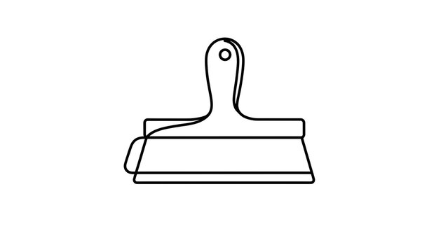 Putty knife tool illustration on white background.