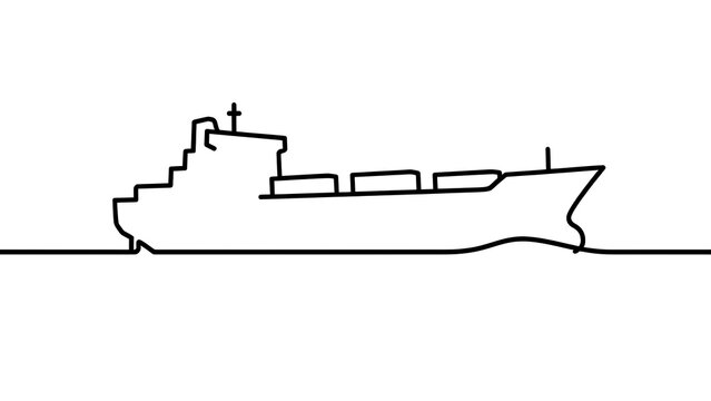 Simple ship illustration on white background.