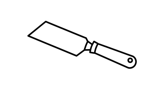 Flat design putty knife illustration white background.
