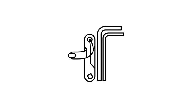 Hex key and latch hook on white background.