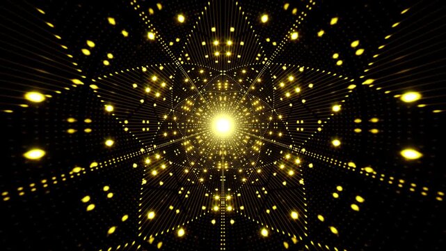 Glittering Yellow Flower Laser Show VJ Loop