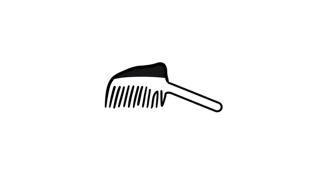 Black comb icon on white background.