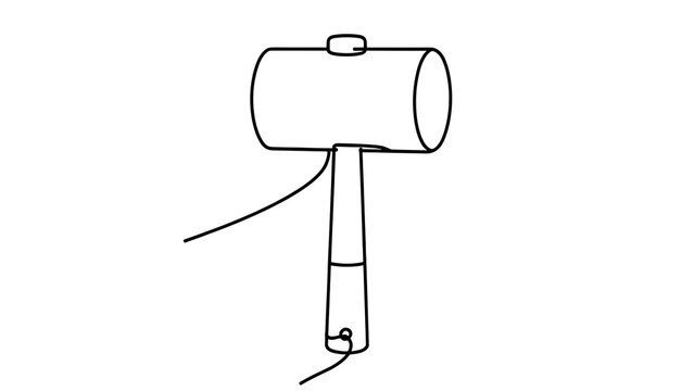 Simple hammer illustration on white background.