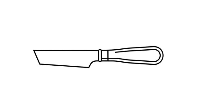 Chef knife illustration on white background.