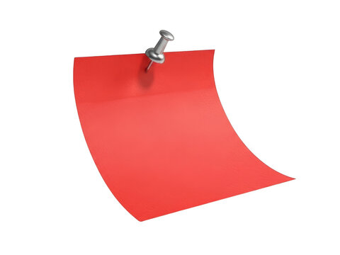 Red paper note pinned with a silver push pin