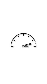 Speedometer gauge icon on white background.