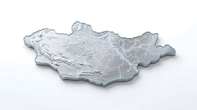 Salt and Pepper Mineral Stone Shaped Map of Cyprus Island with 3D Geographic Design and National Territory Illustration Isolated on White Background
