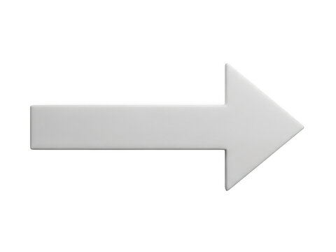 Simple grey arrow pointing to the right side isolated on a transparent background