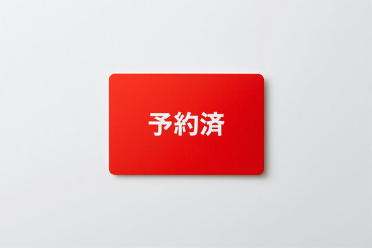予約済を知らせる赤い案内カード