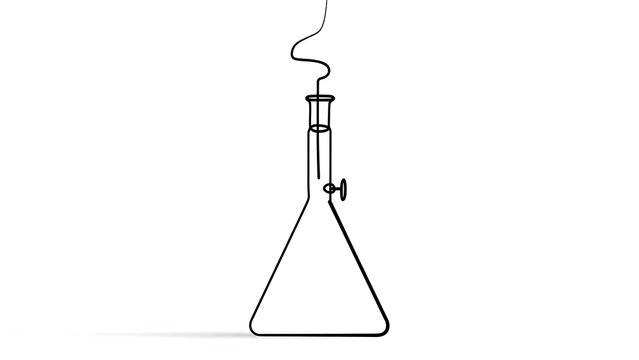 Laboratory flask illustration on white background.