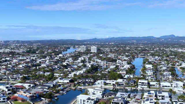 Aerial View of Waterfront Homes in Broadbeach Waters Gold Coast