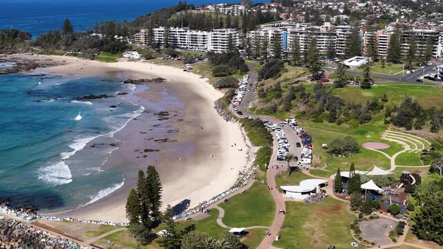 Aerial View of Town Beach and Coastline in Port Macquarie