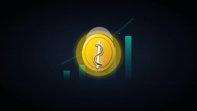 Animasi 3d Golden Coin Growth 4K Motion Graphic Animation | Seamless Loop