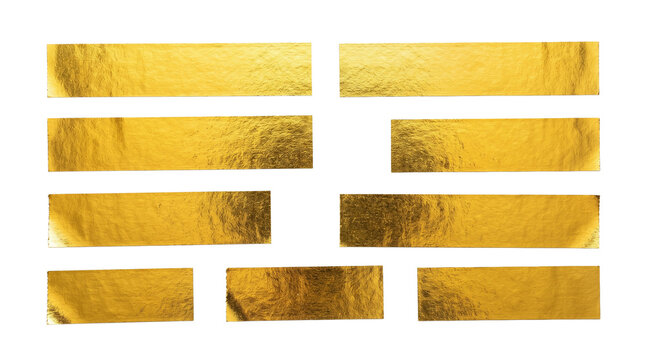 Metallic gold foil adhesive tape strips collection